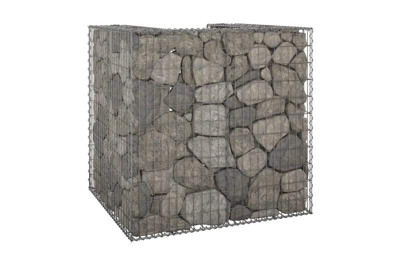 Gabionmur för soptunna galvaniserat stål 110x100x110 cm - Silver - Utemöbler - Övrigt utemöbler - Tillbehör - Staket & grindar