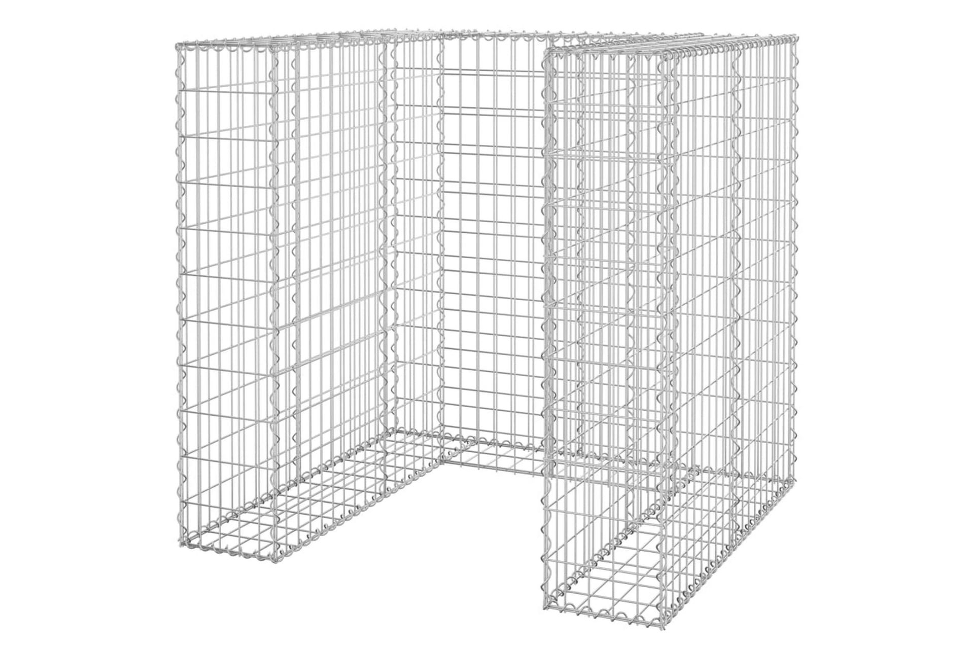 Gabionmur för soptunna galvaniserat stål 110x100x110 cm - Silver - Utemöbler - Övrigt utemöbler - Tillbehör - Staket & grindar