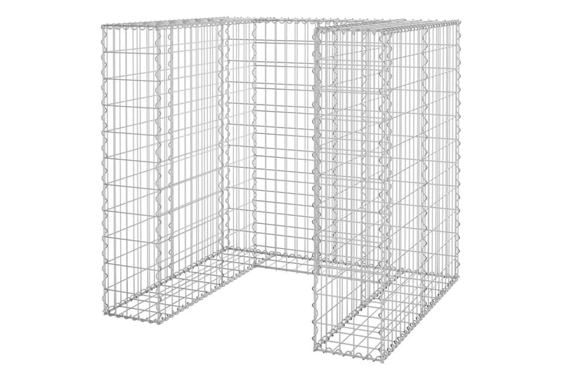 Gabionmur för soptunna galvaniserat stål 110x100x110 cm - Silver - Utemöbler - Övrigt utemöbler - Tillbehör - Staket & grindar