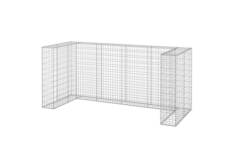 Gabionmur för soptunnor galvaniserat stål 250x100x110 cm - Silver - Utemöbler - Övrigt utemöbler - Tillbehör - Staket & grindar