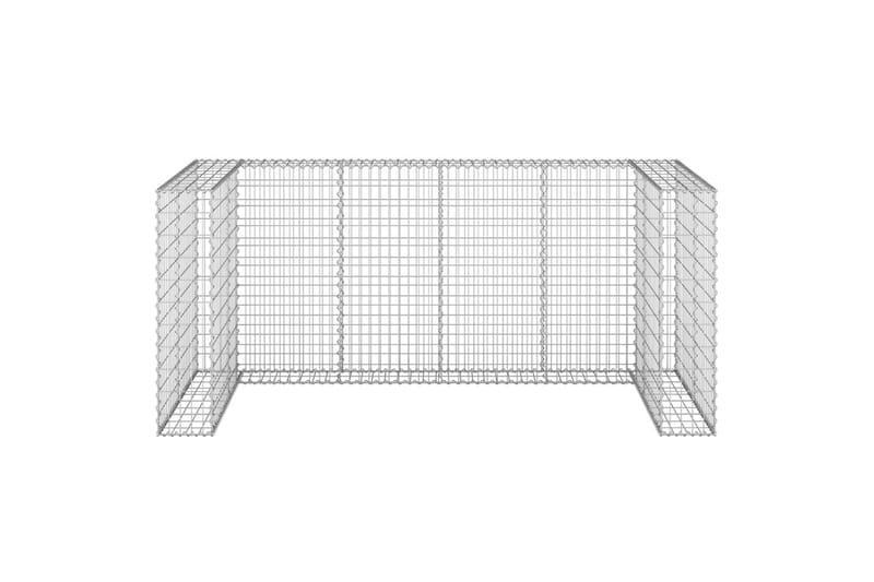 Gabionmur för soptunnor galvaniserat stål 250x100x110 cm - Silver - Utemöbler - Övrigt utemöbler - Tillbehör - Staket & grindar