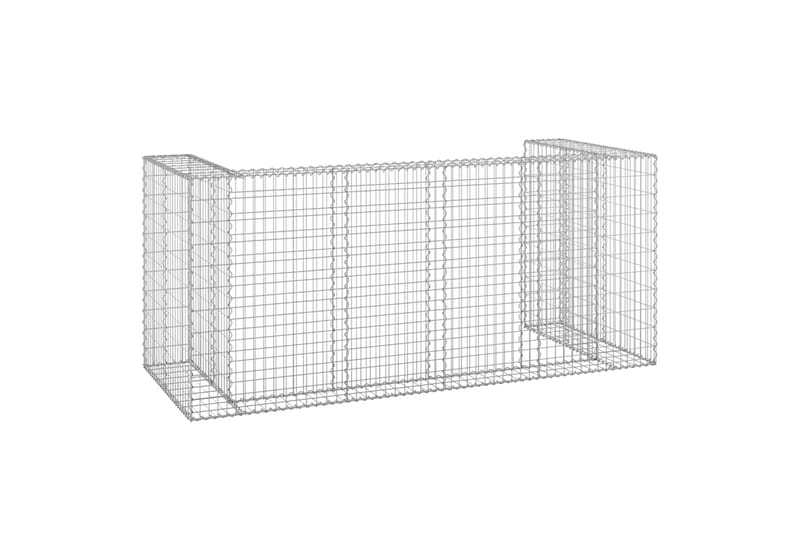 Gabionmur för soptunnor galvaniserat stål 250x100x110 cm - Silver - Utemöbler - Övrigt utemöbler - Tillbehör - Staket & grindar