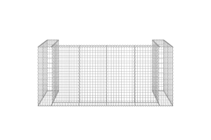 Gabionmur för soptunnor galvaniserat stål 250x100x110 cm - Silver - Utemöbler - Övrigt utemöbler - Tillbehör - Staket & grindar