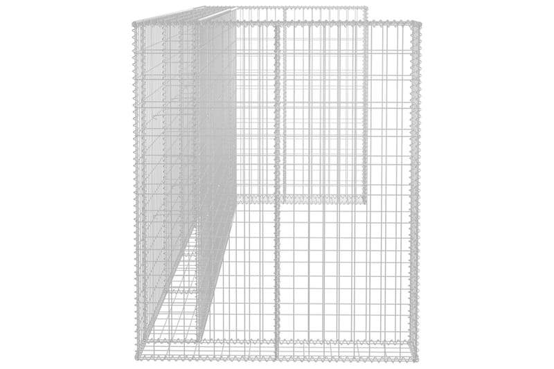 Gabionmur för soptunnor galvaniserat stål 320x100x120 cm - Silver - Utemöbler - Övrigt utemöbler - Tillbehör - Staket & grindar