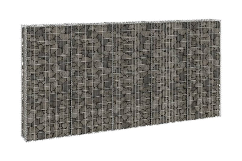 Gabionmur galvaniserat stål 300x30x150 cm - Silver - Utemöbler - Övrigt utemöbler - Tillbehör - Staket & grindar