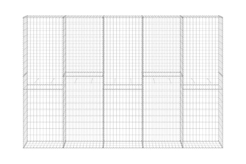 Gabionmur galvaniserat stål 300x30x200 cm - Silver - Utemöbler - Övrigt utemöbler - Tillbehör - Staket & grindar