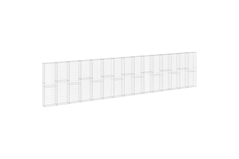 Gabionmur galvaniserat stål 900x30x200 cm - Silver - Utemöbler - Övrigt utemöbler - Tillbehör - Staket & grindar
