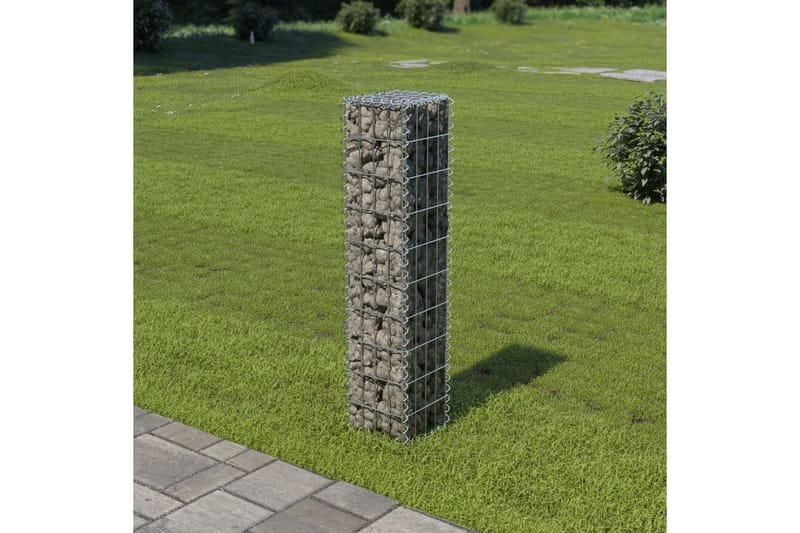 Gabionmur i galvaniserat stål 20x20x100 cm - Silver - Utemöbler - Övrigt utemöbler - Tillbehör - Staket & grindar