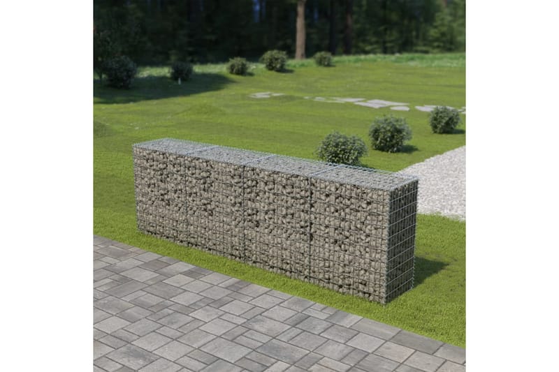 Gabionmur i galvaniserat stål 300x50x100 cm - Silver - Utemöbler - Övrigt utemöbler - Tillbehör - Staket & grindar