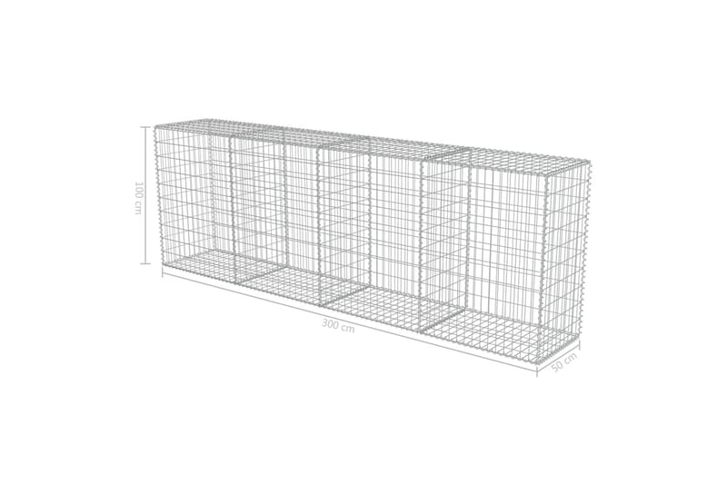 Gabionmur i galvaniserat stål 300x50x100 cm - Silver - Utemöbler - Övrigt utemöbler - Tillbehör - Staket & grindar