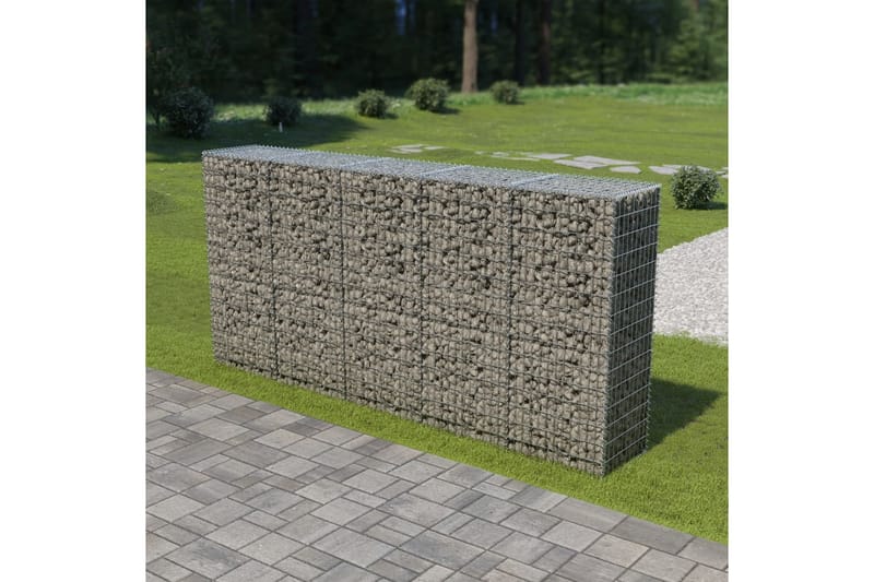 Gabionmur i galvaniserat stål 300x50x150 cm - Silver - Utemöbler - Övrigt utemöbler - Tillbehör - Staket & grindar