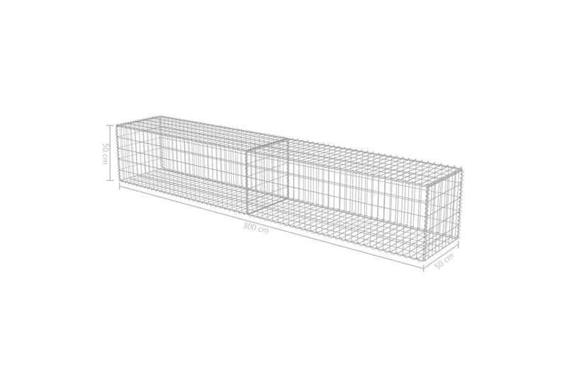 Gabionmur i galvaniserat stål 300x50x50 cm - Silver - Utemöbler - Övrigt utemöbler - Tillbehör - Staket & grindar