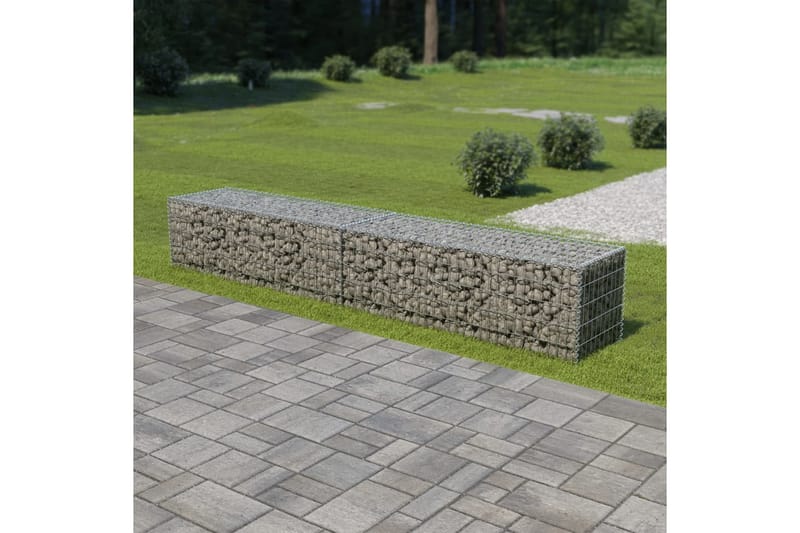 Gabionmur i galvaniserat stål 300x50x50 cm - Silver - Utemöbler - Övrigt utemöbler - Tillbehör - Staket & grindar