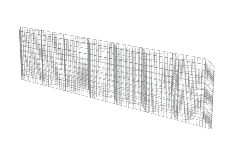 Gabionmur i galvaniserat stål 450x30x100 cm - Silver - Utemöbler - Övrigt utemöbler - Tillbehör - Staket & grindar