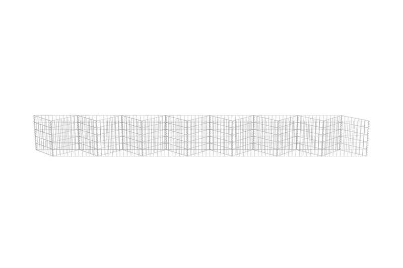 Gabionmur i galvaniserat stål 450x42x50 cm - Silver - Utemöbler - Övrigt utemöbler - Tillbehör - Staket & grindar