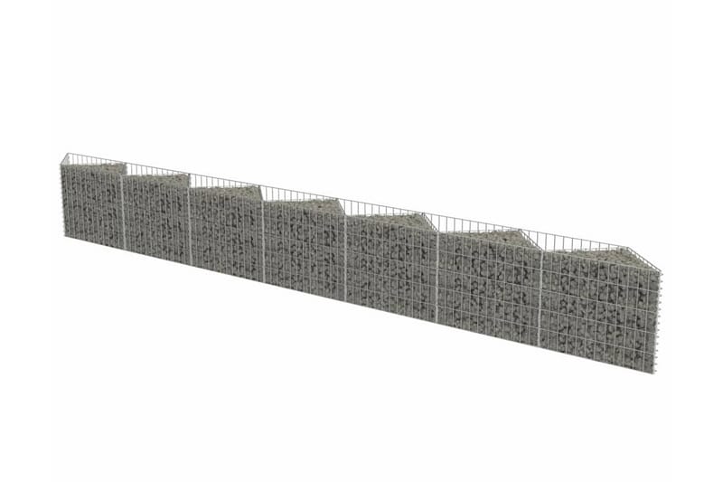 Gabionmur i galvaniserat stål 450x42x50 cm - Silver - Utemöbler - Övrigt utemöbler - Tillbehör - Staket & grindar