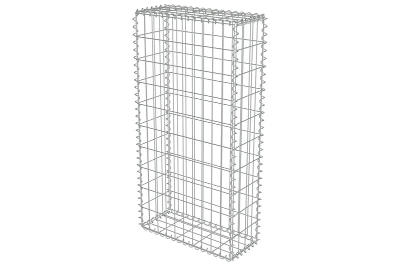 Gabionmur i galvaniserat stål 50x20x100 cm - Silver - Utemöbler - Övrigt utemöbler - Tillbehör - Staket & grindar