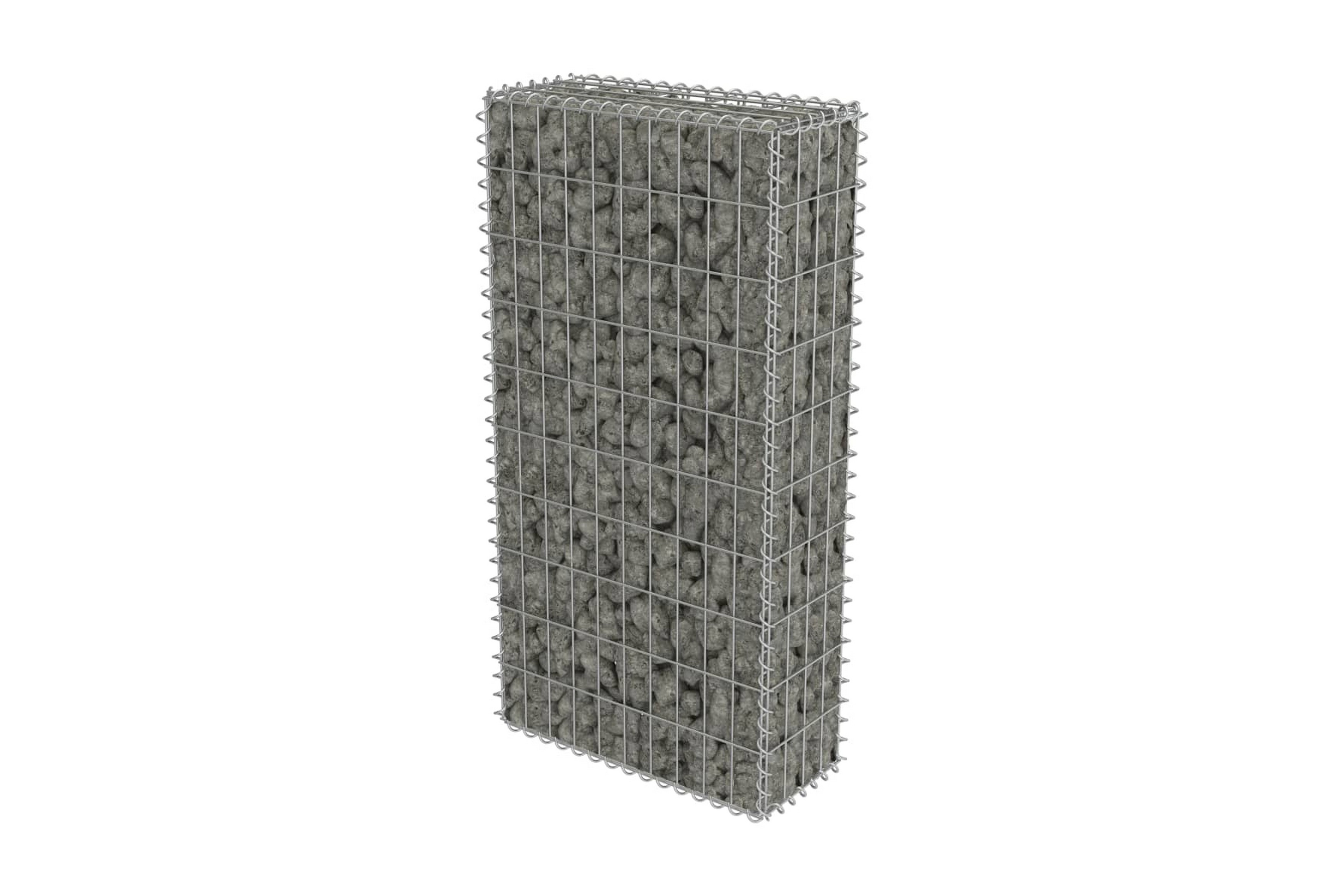 Gabionmur i galvaniserat stål 50x20x100 cm – Silver