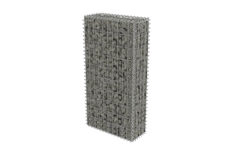 Gabionmur i galvaniserat stål 50x20x100 cm - Silver - Staket & grindar