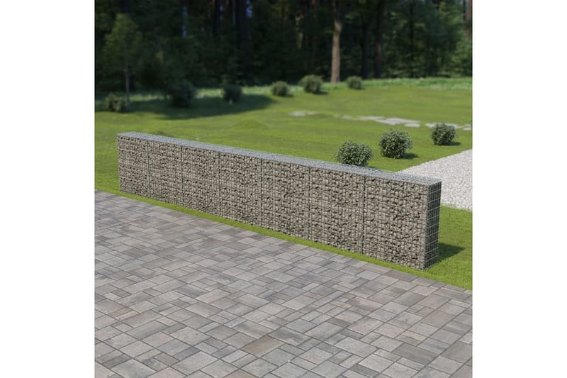 Gabionmur i galvaniserat stål 600x30x100 cm - Silver - Utemöbler - Övrigt utemöbler - Tillbehör - Staket & grindar