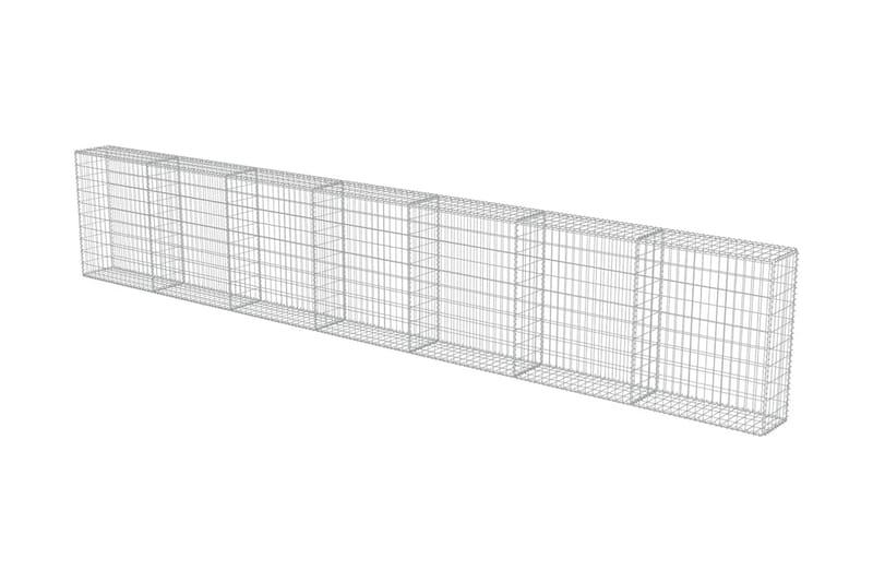 Gabionmur i galvaniserat stål 600x30x100 cm - Silver - Utemöbler - Övrigt utemöbler - Tillbehör - Staket & grindar