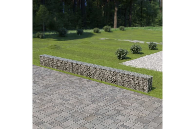 Gabionmur i galvaniserat stål 600x30x50 cm - Silver - Utemöbler - Övrigt utemöbler - Tillbehör - Staket & grindar