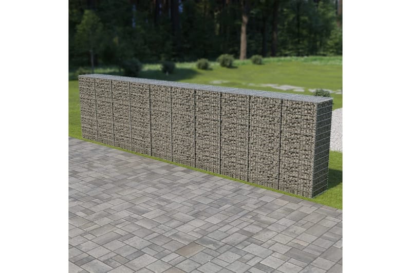 Gabionmur i galvaniserat stål 600x50x150 cm - Silver - Utemöbler - Övrigt utemöbler - Tillbehör - Staket & grindar