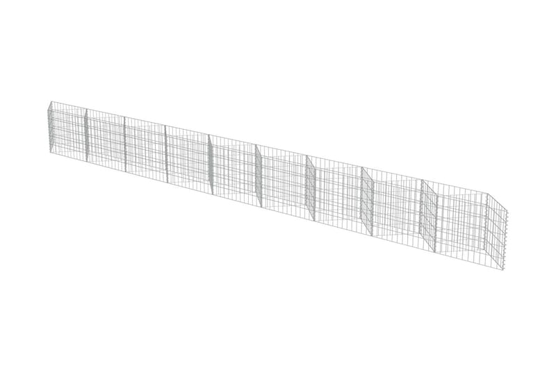 Gabionmur i galvaniserat stål 630x30x50 cm - Silver - Utemöbler - Övrigt utemöbler - Tillbehör - Staket & grindar