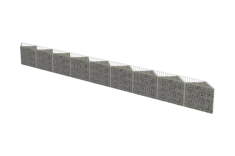 Gabionmur i galvaniserat stål 630x30x50 cm - Silver - Utemöbler - Övrigt utemöbler - Tillbehör - Staket & grindar