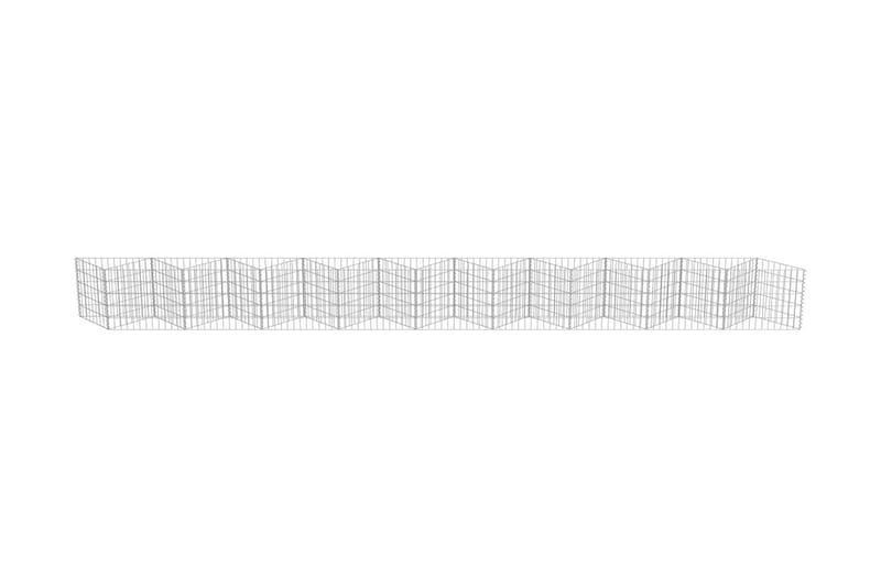 Gabionmur i galvaniserat stål 630x30x50 cm - Silver - Utemöbler - Övrigt utemöbler - Tillbehör - Staket & grindar