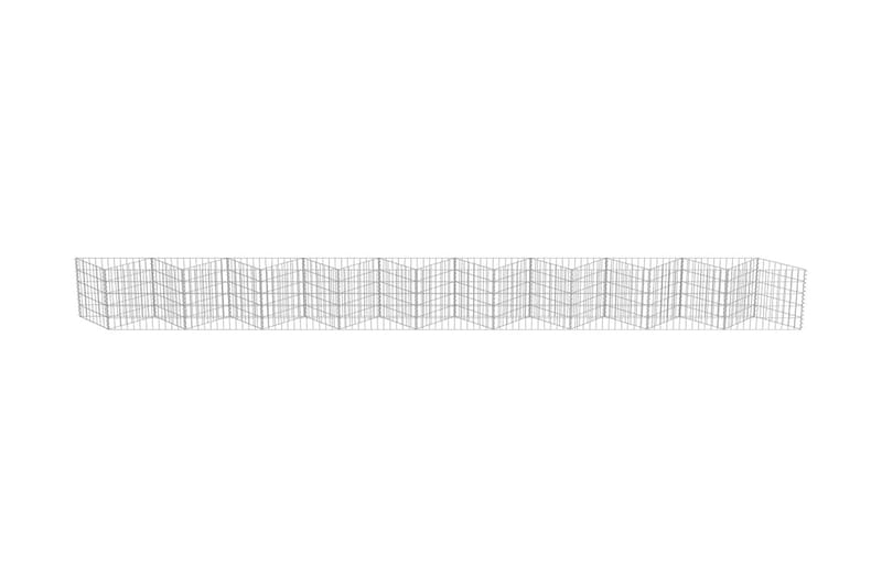 Gabionmur i galvaniserat stål 630x30x50 cm - Silver - Staket & grindar