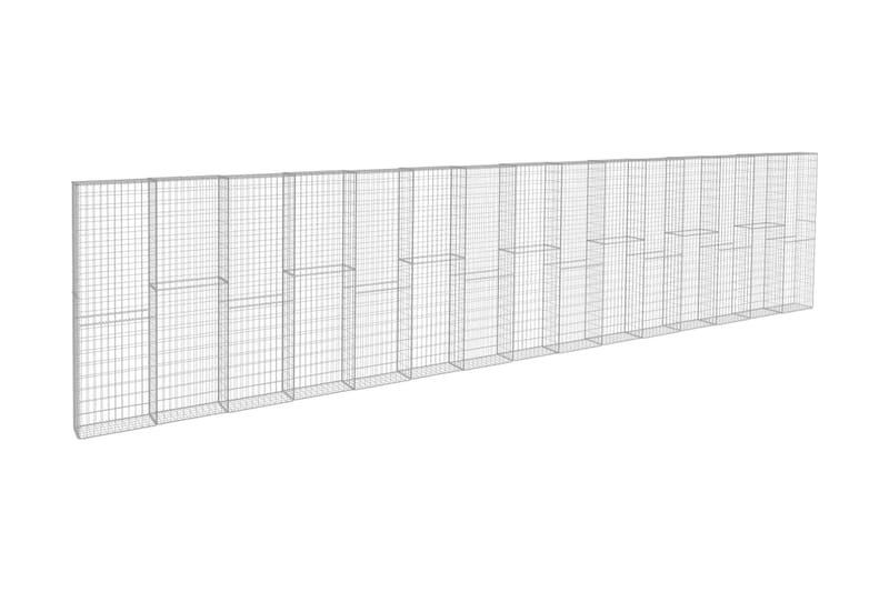Gabionmur i galvaniserat stål 900x50x200 cm - Silver - Staket & grindar