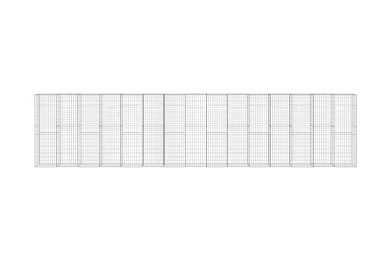 Gabionmur i galvaniserat stål 900x50x200 cm - Silver - Utemöbler - Övrigt utemöbler - Tillbehör - Staket & grindar
