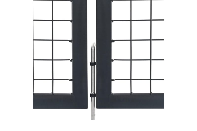 Grind med stolpar stål 350x140 cm antracit - Grå - Utemöbler - Övrigt utemöbler - Tillbehör - Staket & grindar
