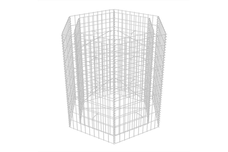 Hexagonal planteringsgabion upphöjd 100x90x100 cm - Silver - Utemöbler - Övrigt utemöbler - Tillbehör - Staket & grindar