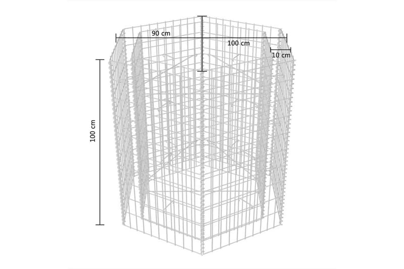Hexagonal planteringsgabion upphöjd 100x90x100 cm - Silver - Utemöbler - Övrigt utemöbler - Tillbehör - Staket & grindar