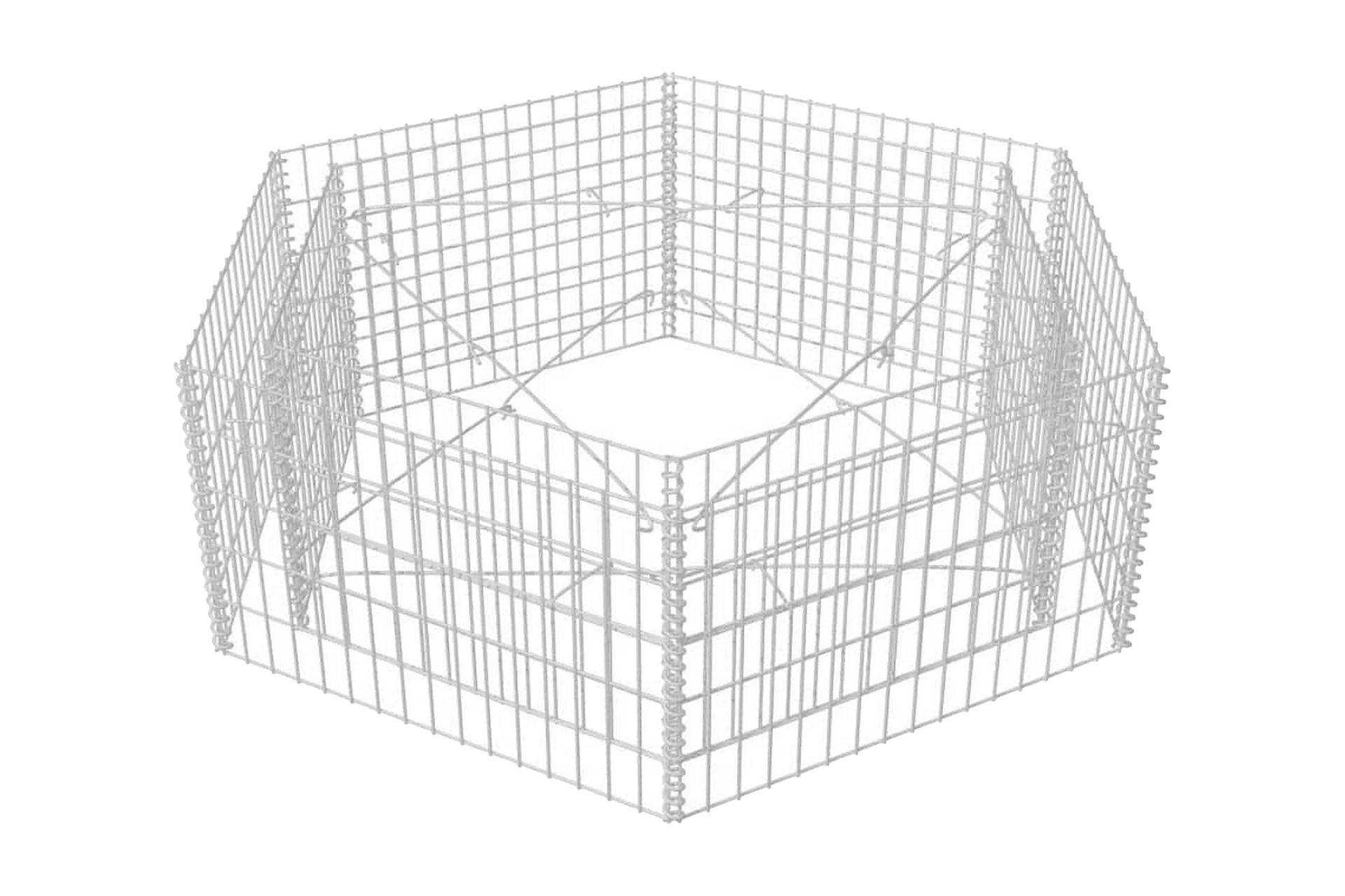 Hexagonal planteringsgabion upphöjd 160x140x50 cm - Silver - Utemöbler - Övrigt utemöbler - Tillbehör - Staket & grindar
