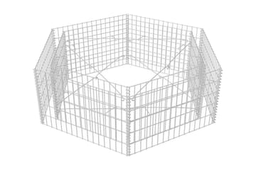 Hexagonal planteringsgabion upphöjd 160x140x50 cm - Silver - Utemöbler - Övrigt utemöbler - Tillbehör - Staket & grindar