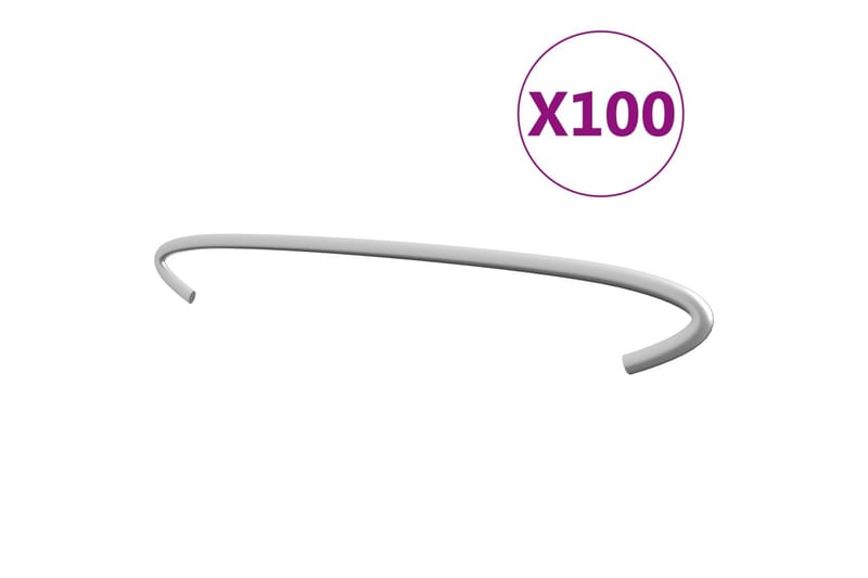 Krokar till gabion 100 st galvaniserat stål 30 cm - Silver - Utemöbler - Övrigt utemöbler - Tillbehör - Staket & grindar