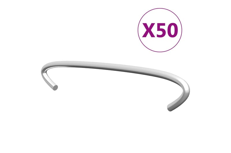 Krokar till gabion 50 st galvaniserat stål 10 cm - Silver - Utemöbler - Övrigt utemöbler - Tillbehör - Staket & grindar