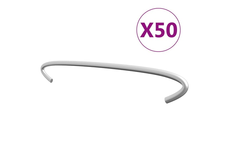 Krokar till gabion 50 st galvaniserat stål 20 cm - Silver - Utemöbler - Övrigt utemöbler - Tillbehör - Staket & grindar