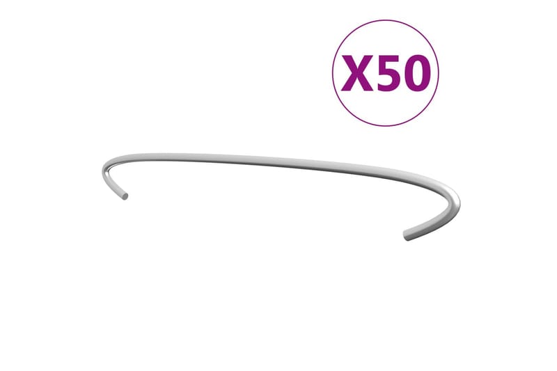 Krokar till gabion 50 st galvaniserat stål 50 cm - Silver - Utemöbler - Övrigt utemöbler - Tillbehör - Staket & grindar
