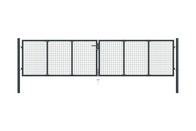 Nätgrind för trädgård galvaniserat stål 400x125 cm grå - Grå - Utemöbler - Övrigt utemöbler - Tillbehör - Staket & grindar
