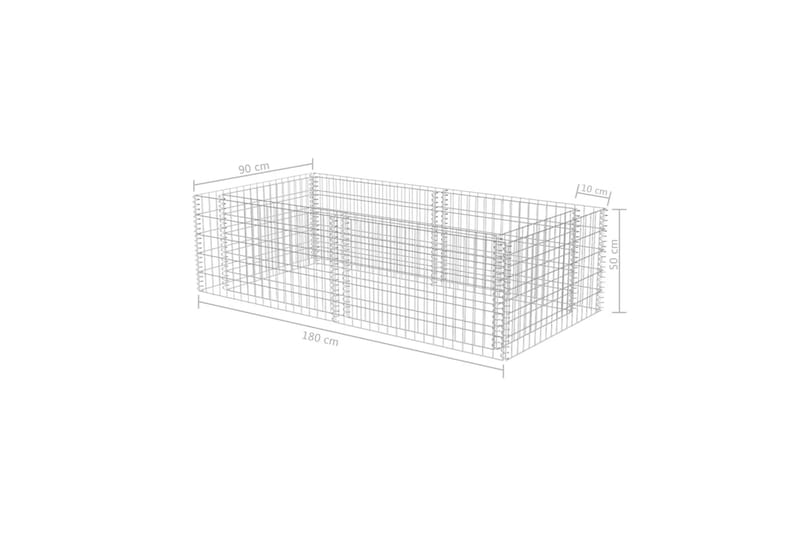 Planteringsgabion galvaniserat stål 180x90x50 cm - Silver - Utemöbler - Övrigt utemöbler - Tillbehör - Staket & grindar