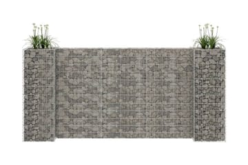 Planteringsgabion H-formad stål 260x40x120 cm - Silver - Utemöbler - Övrigt utemöbler - Tillbehör - Staket & grindar