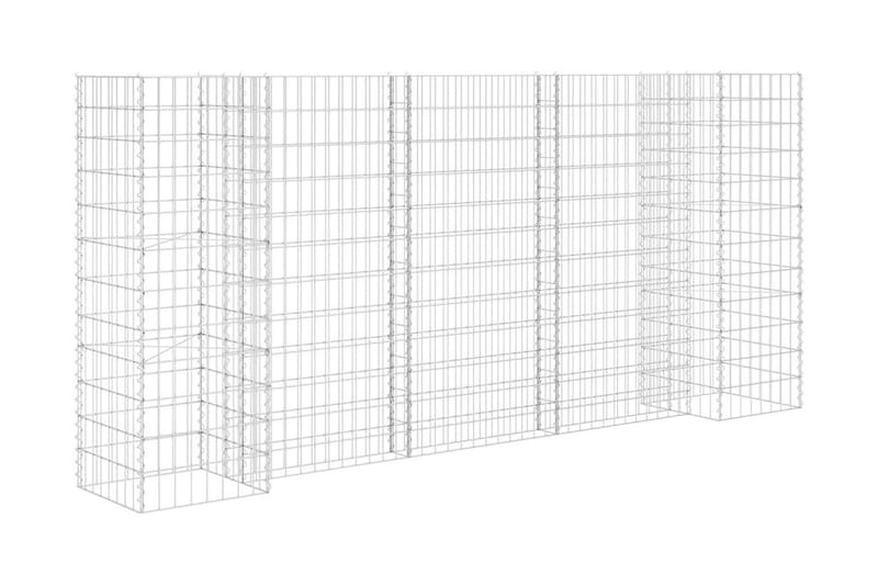 Planteringsgabion H-formad stål 260x40x120 cm - Silver - Utemöbler - Övrigt utemöbler - Tillbehör - Staket & grindar