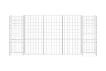 Planteringsgabion H-formad stål 260x40x120 cm - Silver - Utemöbler - Övrigt utemöbler - Tillbehör - Staket & grindar