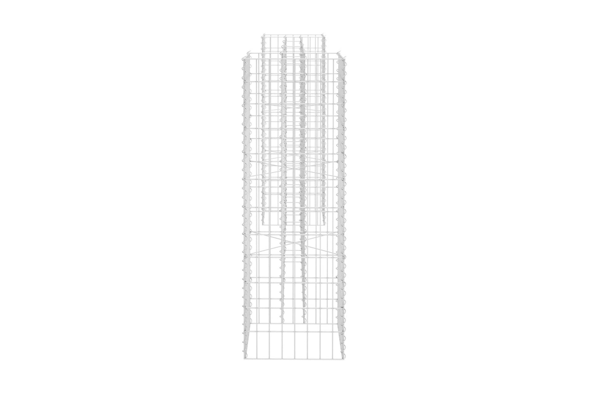 Planteringsgabion H-formad stål 260x40x120 cm - Silver - Utemöbler - Övrigt utemöbler - Tillbehör - Staket & grindar