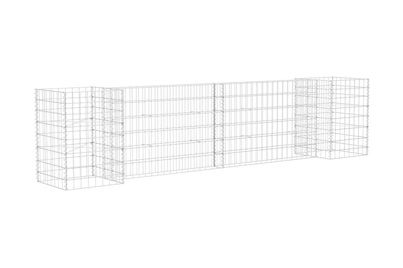 Planteringsgabion H-formad stål 260x40x60 cm - Silver - Utemöbler - Övrigt utemöbler - Tillbehör - Staket & grindar