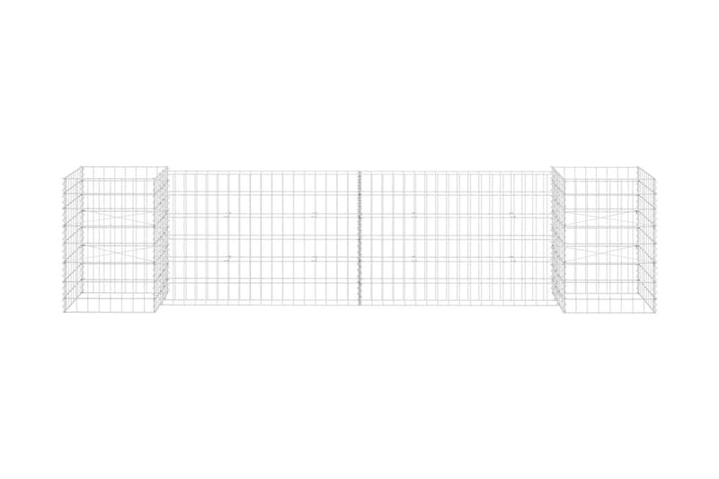 Planteringsgabion H-formad stål 260x40x60 cm - Silver - Utemöbler - Övrigt utemöbler - Tillbehör - Staket & grindar